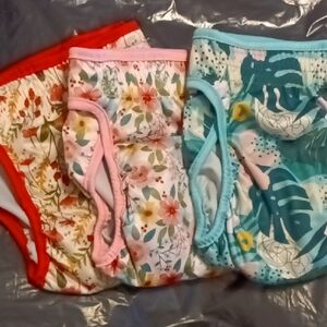 Female Dog Floral & Tropical Print Reusable Diapers / Wraps- Pink, Red, Blue